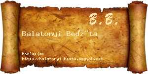 Balatonyi Beáta névjegykártya